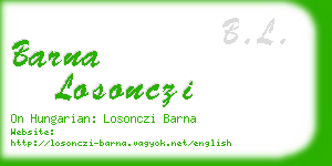 barna losonczi business card